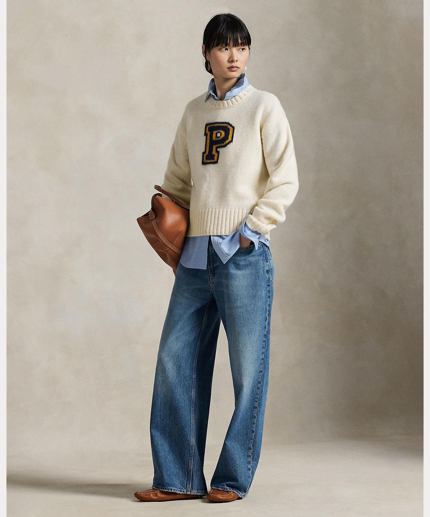 RALPH LAUREN｜Pロゴ ウールブレンド クルーネック セーター | Rakuten