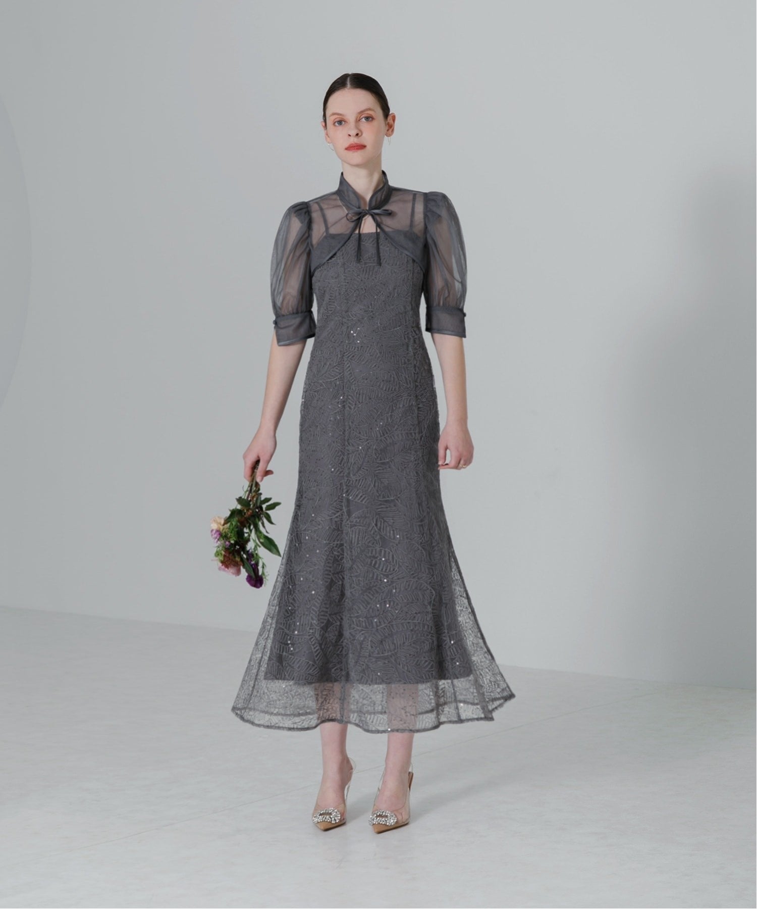 Leja｜LEJA/スパンコール刺繍マーメイドボレロ付きワンピースドレス