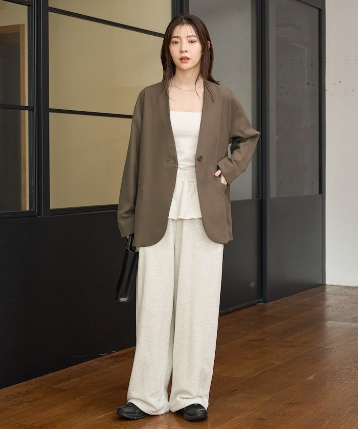 FREAK'S STORE｜ソフトタッチ ツイル ノーカラー ジャケット