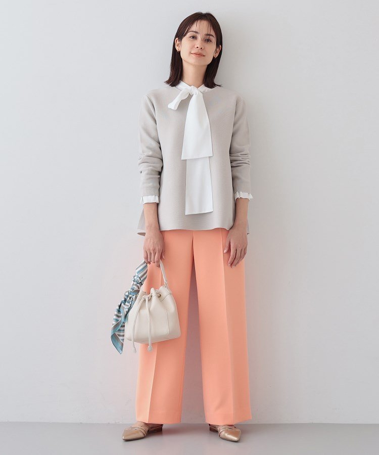 INDIVI｜【2点セット/UVケア】ツイードジレ&ボウタイブラウス カセット