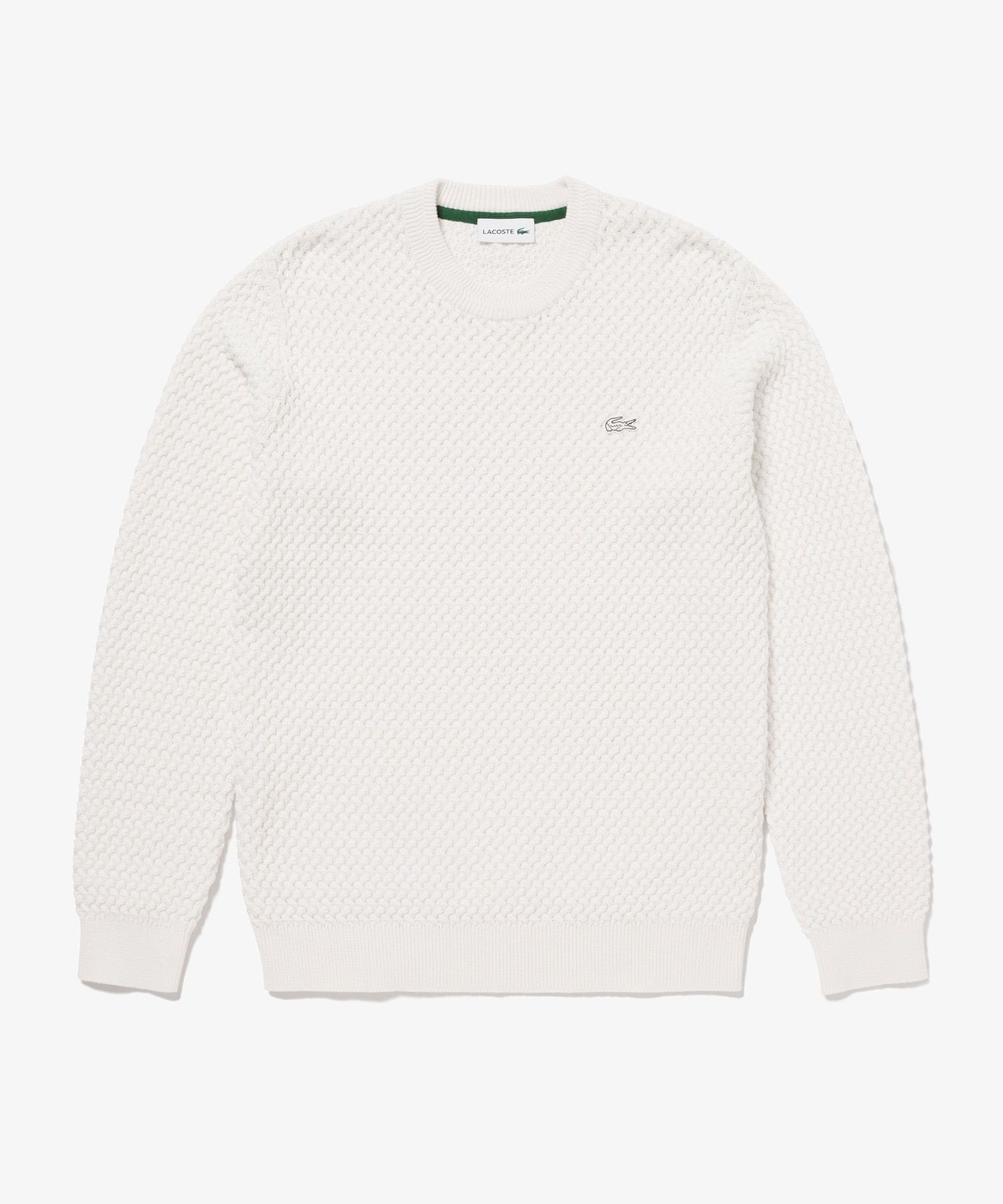 LACOSTE｜ローゲージ バスケット編み ニットクルーネックセーター