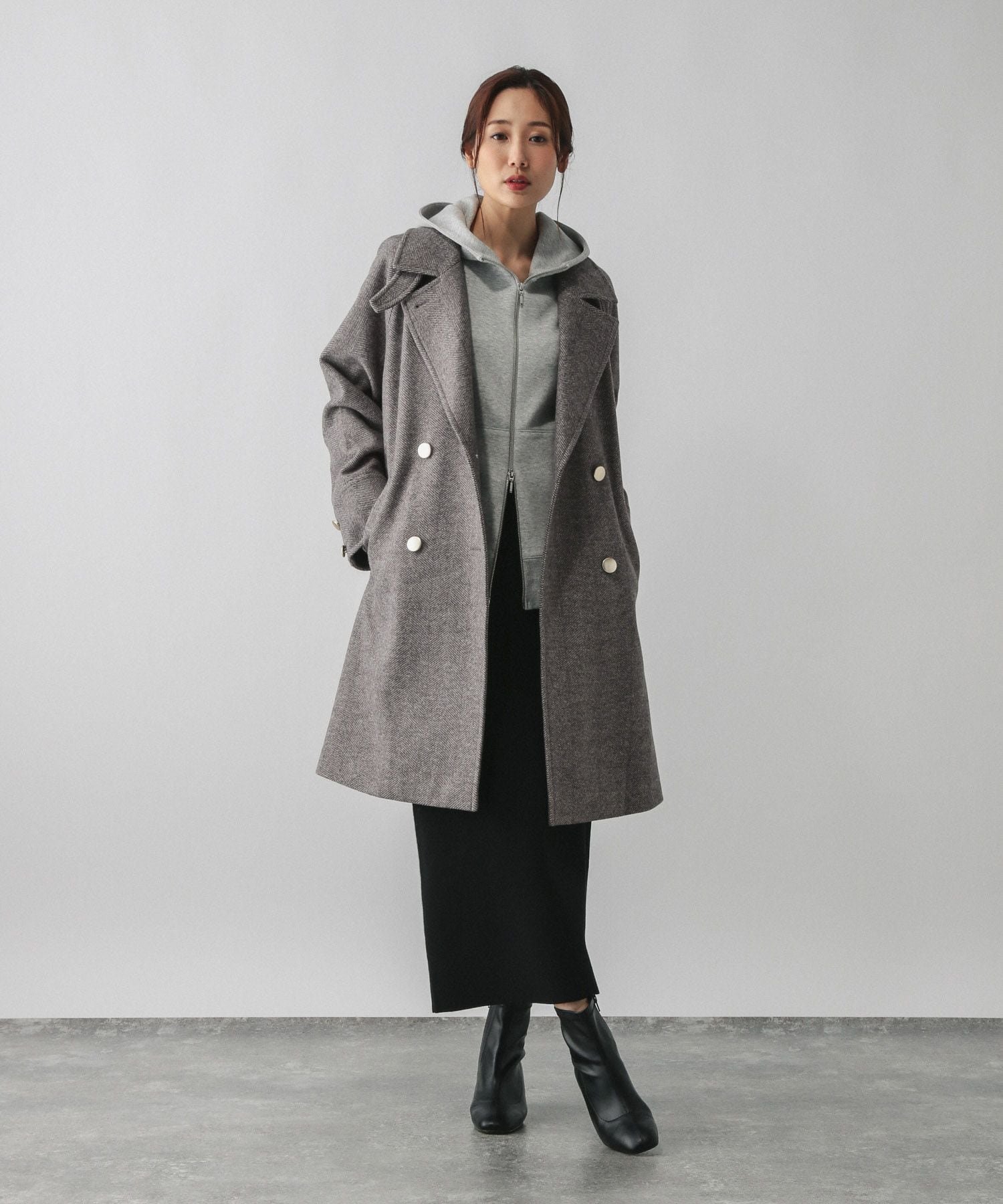 GLOBAL WORK｜軽やかストレッチ襟2WAYコート/499666 | Rakuten Fashion