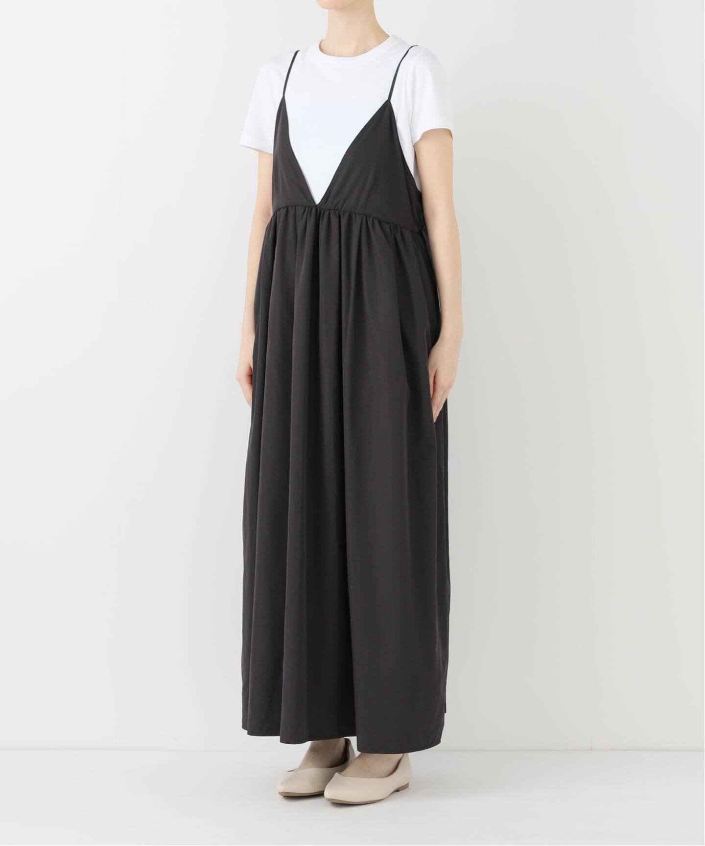 SLOBE IENA｜《WEB限定/追加3》タフタギャザーキャミワンピース