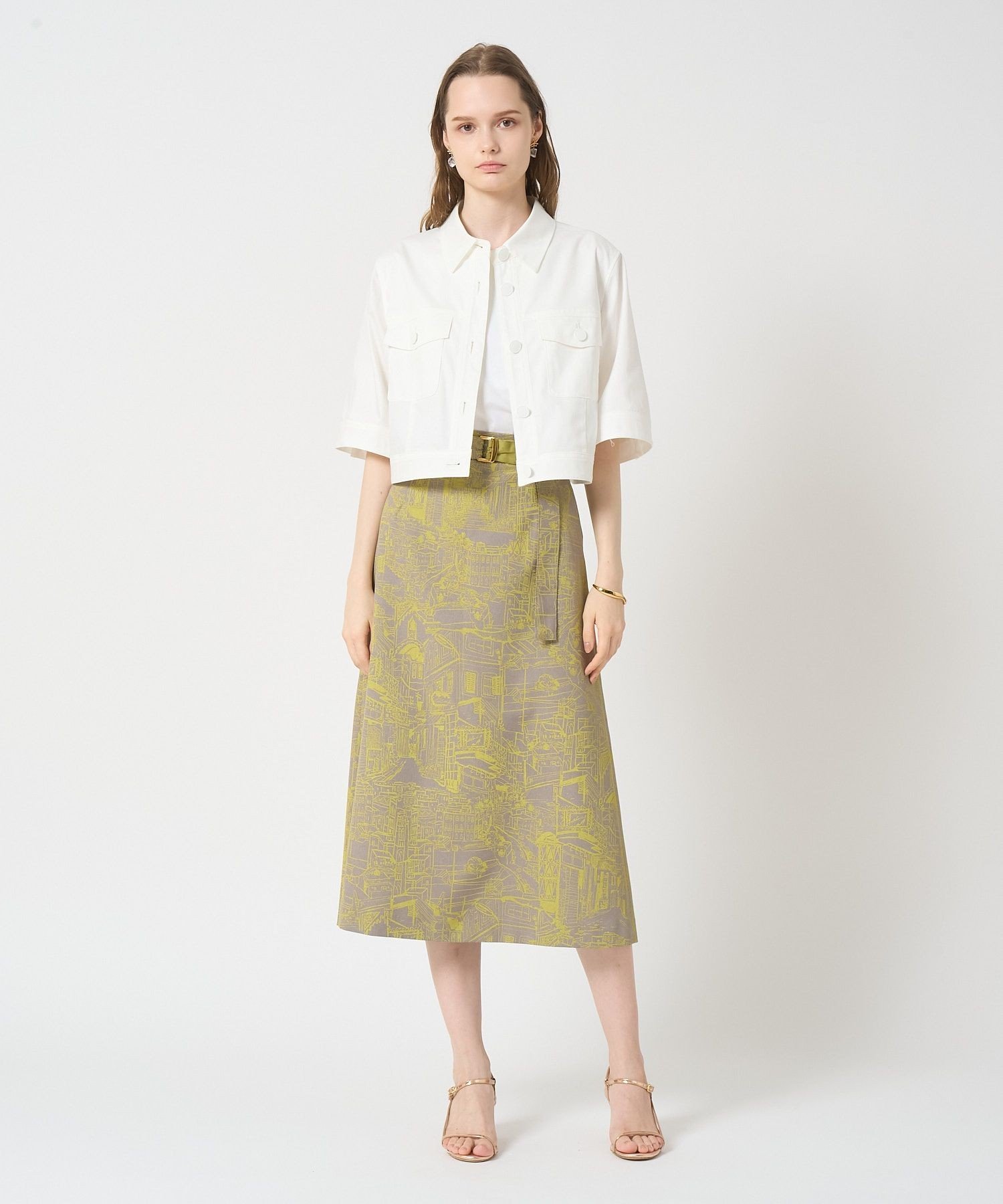 ANAYI｜シティスケーププリントAライン スカート | Rakuten Fashion