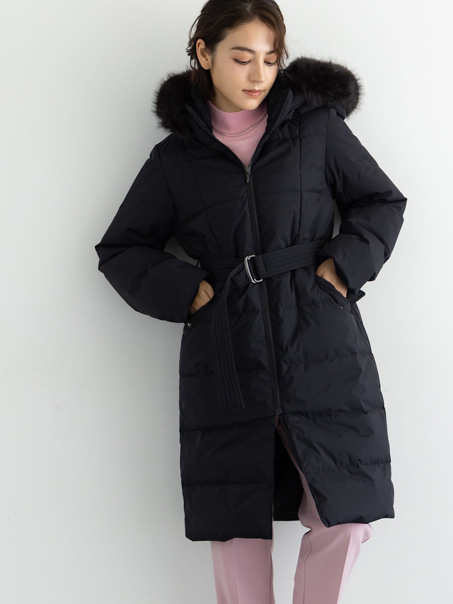 Te chichi｜【宮本茉由着用】フードロングダウンコート | Rakuten