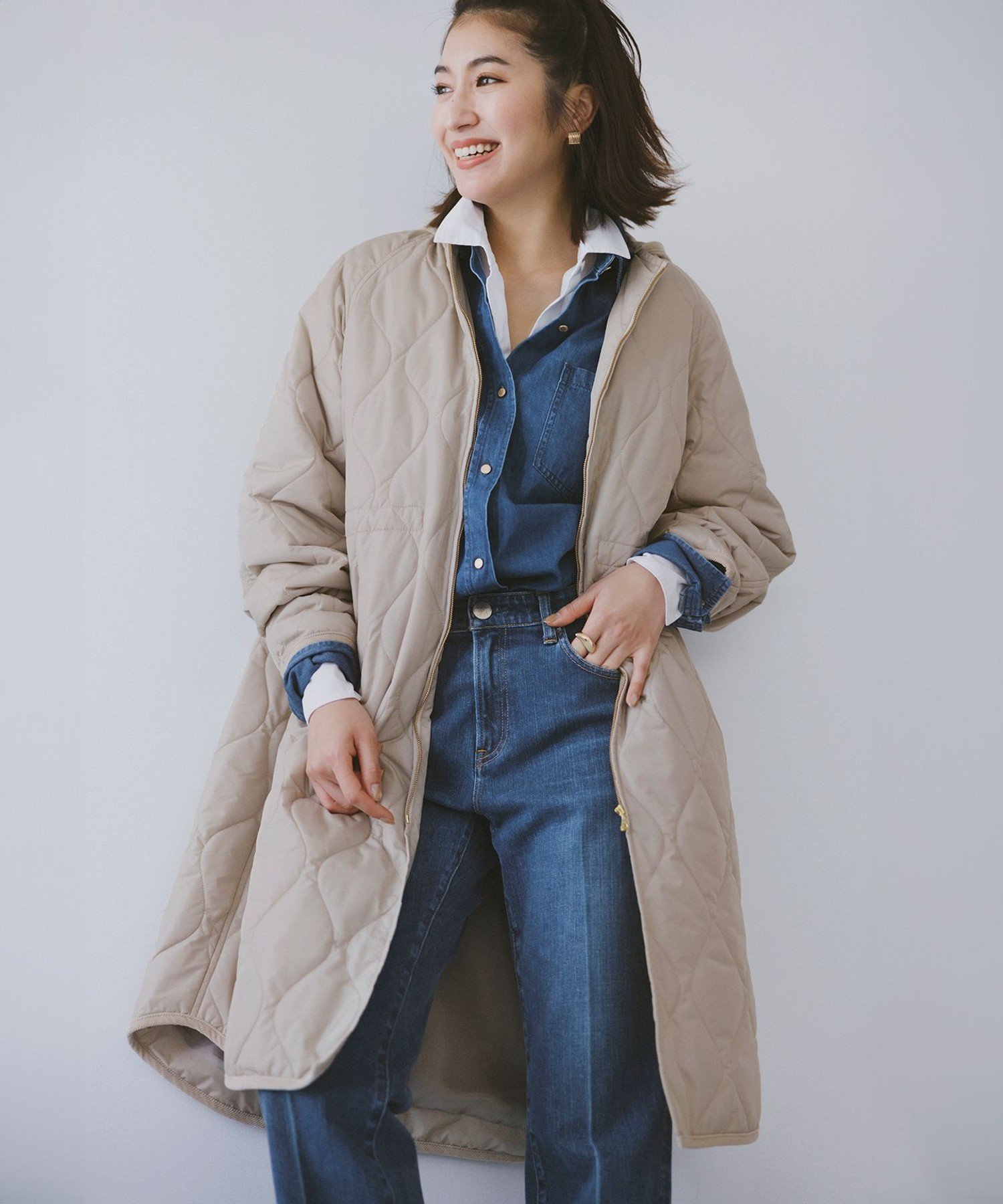 23区｜【洗える/撥水加工】中綿 ロング パディング アウター | Rakuten