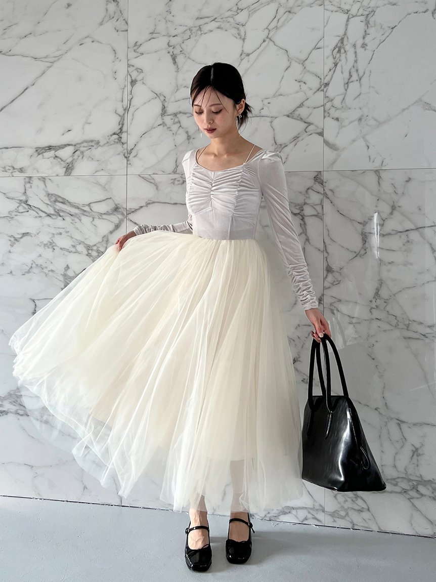 SNIDEL｜【Chacott】ベロア×チュールワンピース | Rakuten Fashion