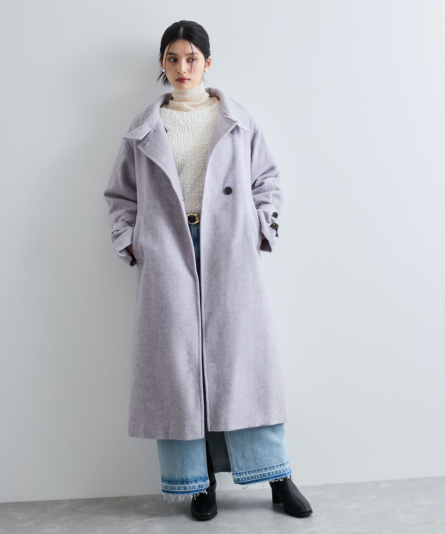 VIS｜【静電気防止】2WAY毛混シャギーロングコート | Rakuten Fashion