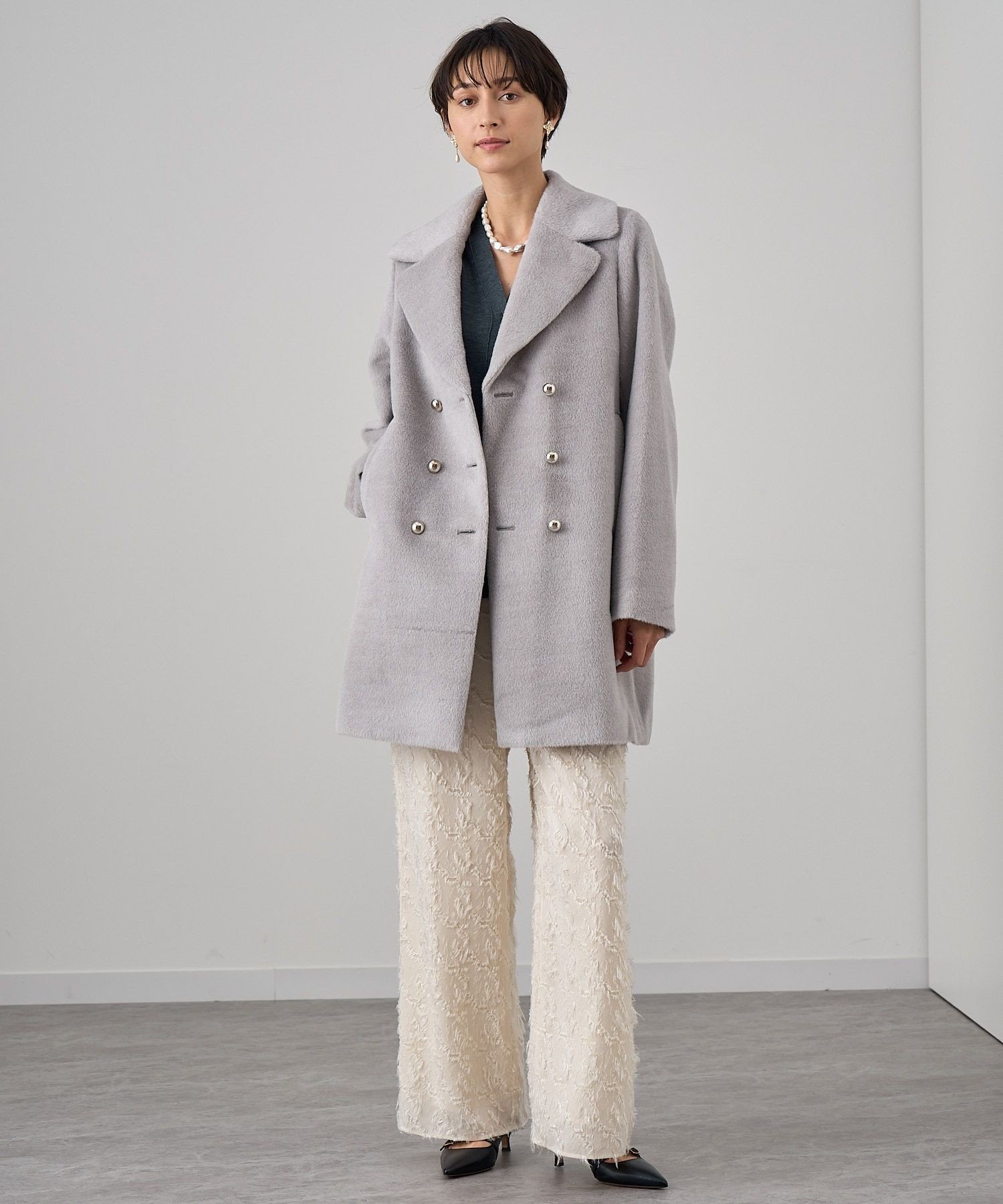 ANAYI｜カットジャガードワイドパンツ | Rakuten Fashion(楽天