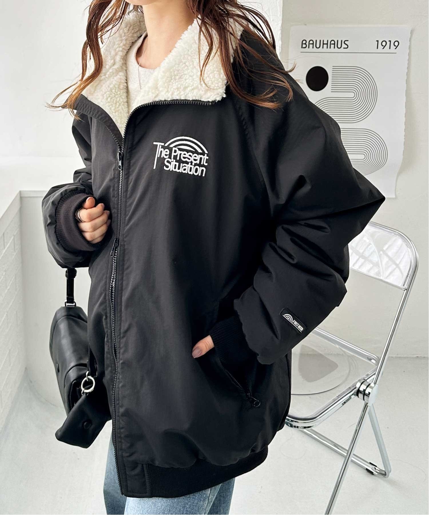 GeeRA｜《FIRSTMOODコラボ》ナイロン裏ボアブルゾン | Rakuten Fashion