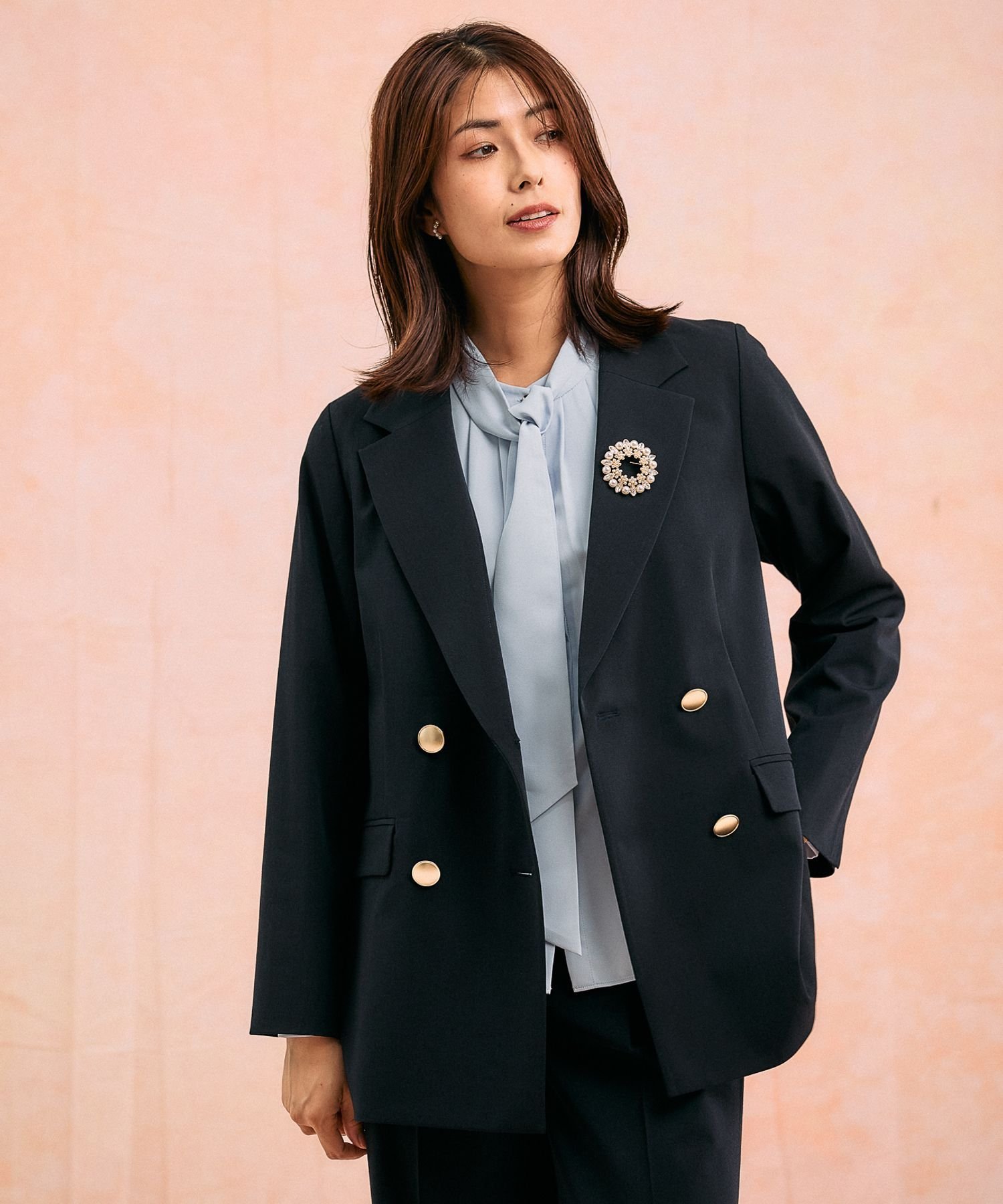 GLOBAL WORK｜ウツクシルエットダブルジャケット/581025 | Rakuten