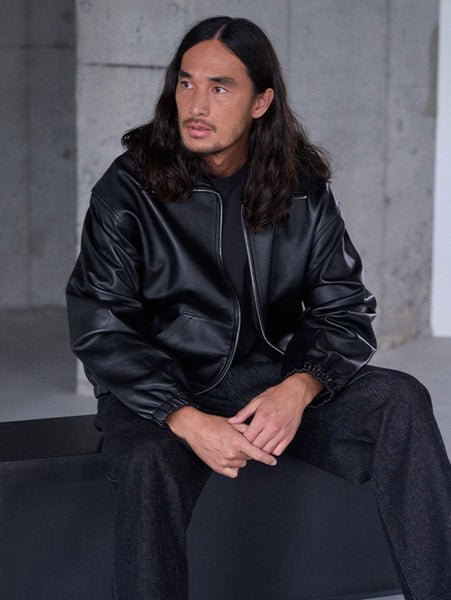 Levi's｜PREMIUM BLACK FULLZIP SPORTS LEATHER JACKET | Rakuten