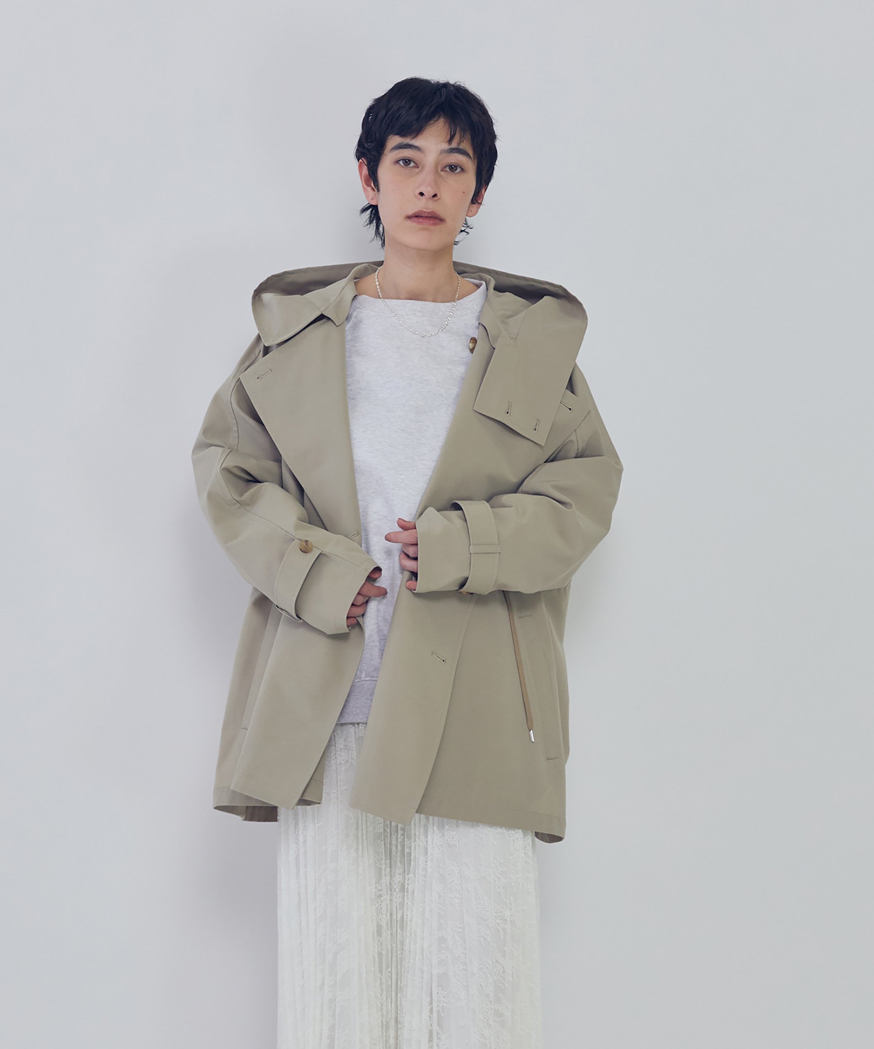 VACHEMENT ヴァシュモン　リサイクルシェルタフタショートトレンチ セール】【VACHEMENT/ヴァシュモン】リサイクルシェルタフタショート