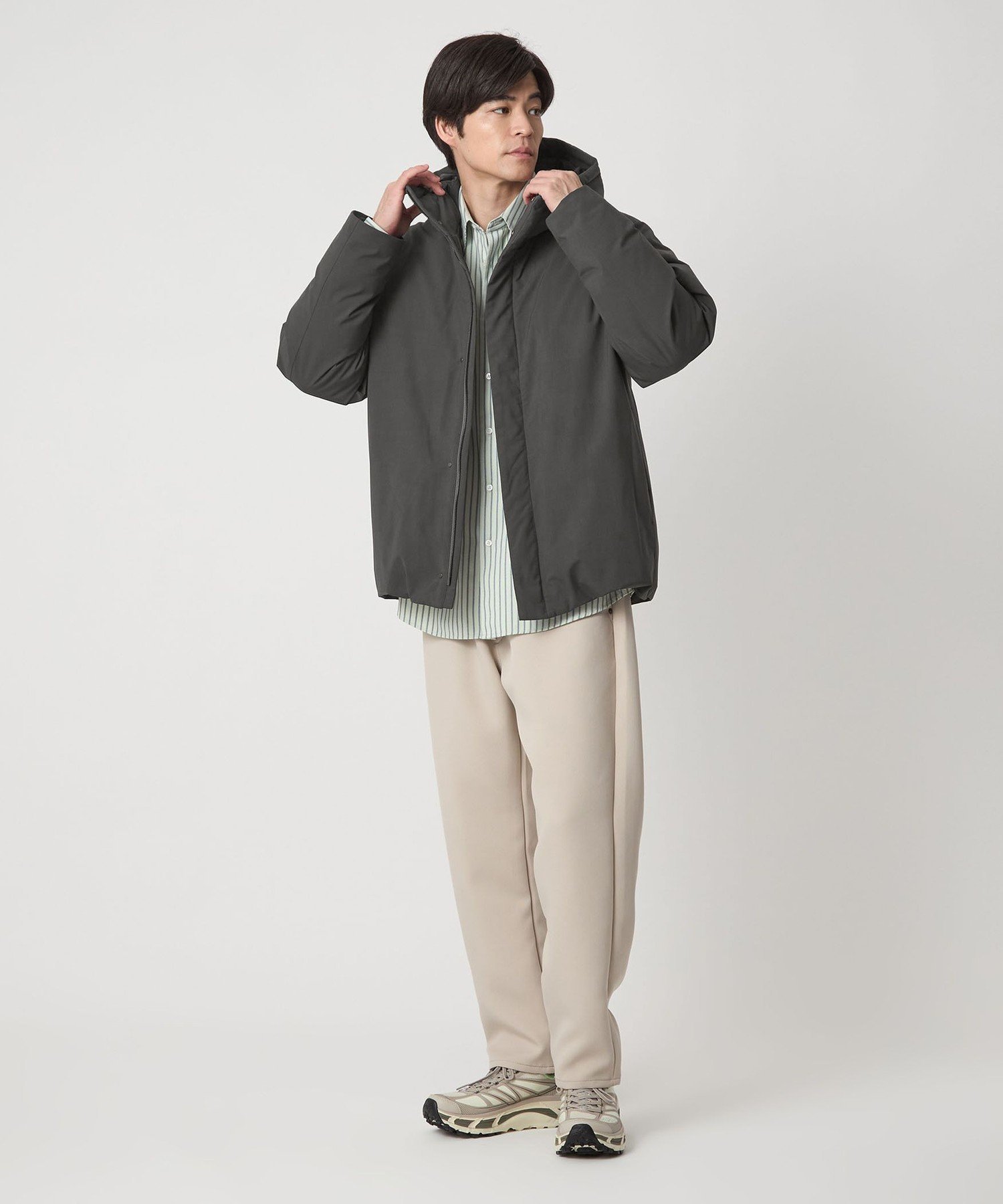 UNITED ARROWS green label relaxing｜T/W フード ダウン ブルゾン