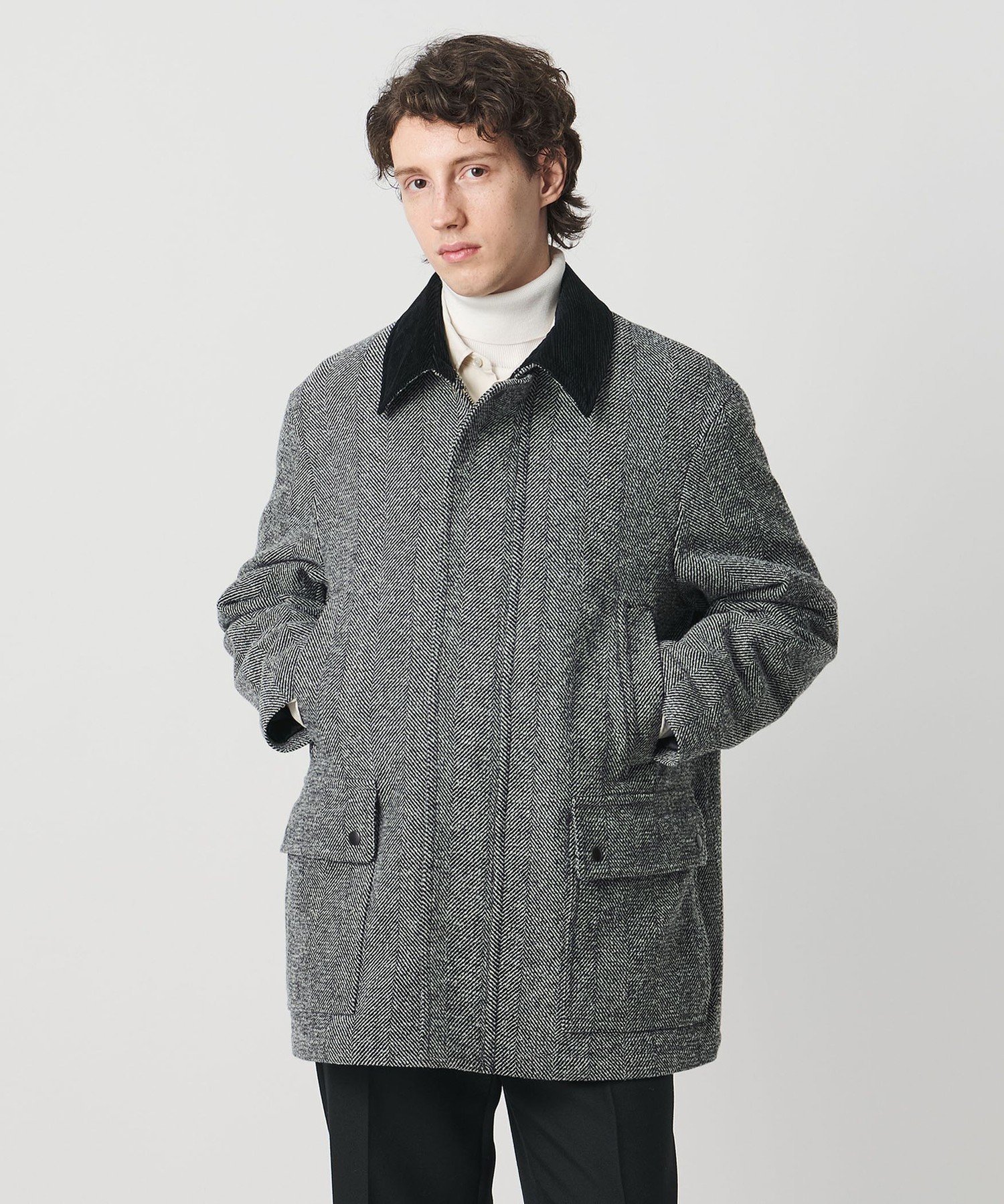 UNITED ARROWS｜ヘリンボーン ミドルレングス フィールドジャケット