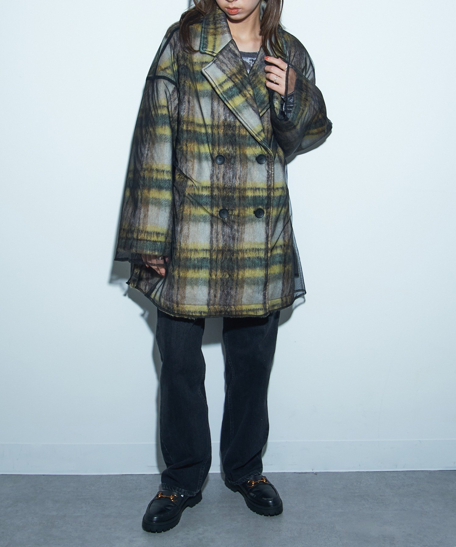 SETUP7｜MAISON BREEZE reveur/シャギーチェックチュールレイヤード