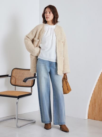 Mila Owen｜ハイライズルーズフィットバギーデニム | Rakuten Fashion