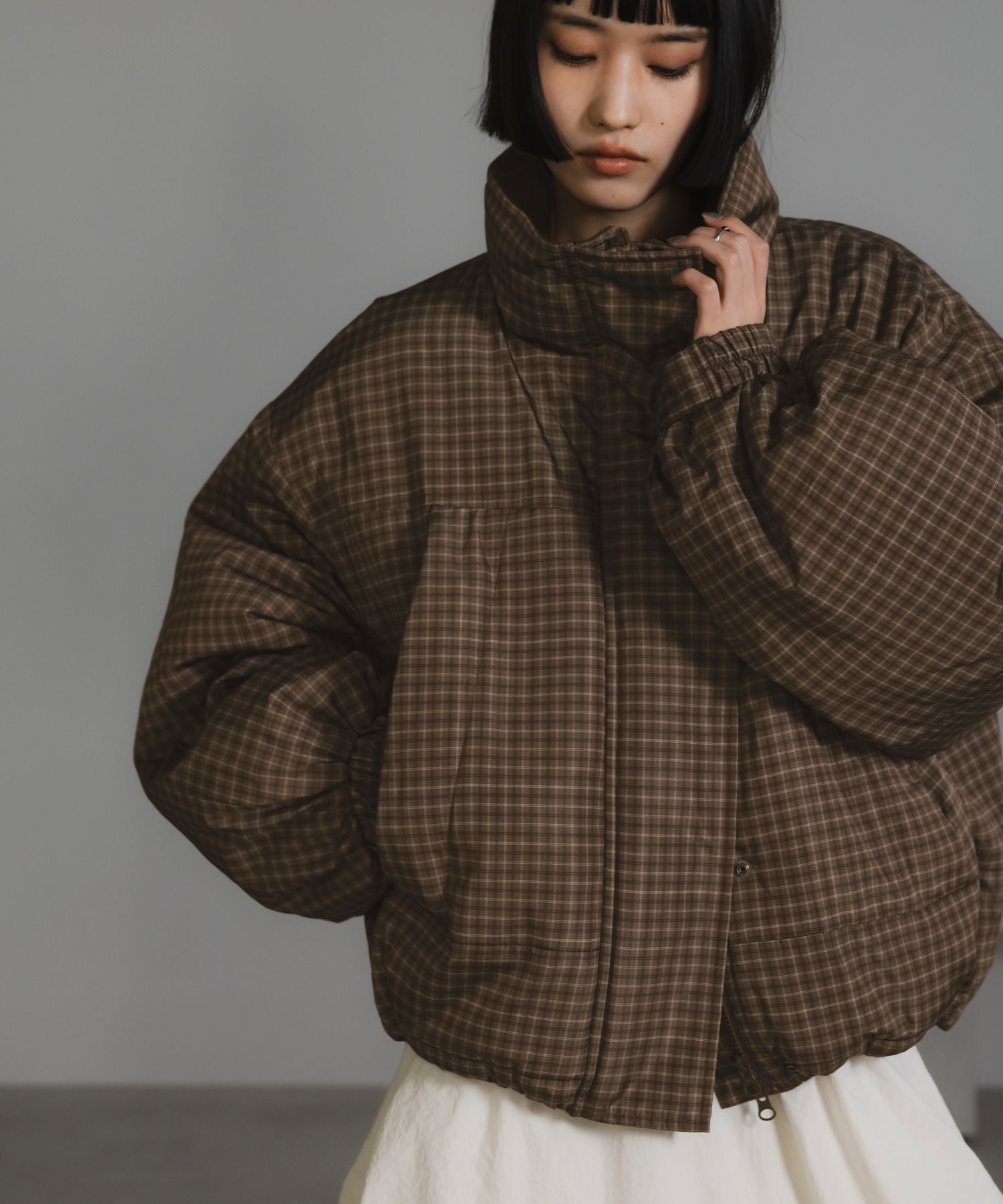 LOWRYS FARM｜チェックモンスターショートコート | Rakuten Fashion