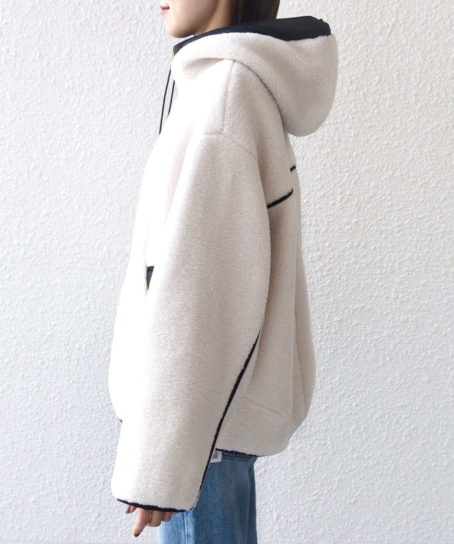 SHIPS｜【WEB限定】ボア 配色 フード ブルゾン | Rakuten Fashion(楽天