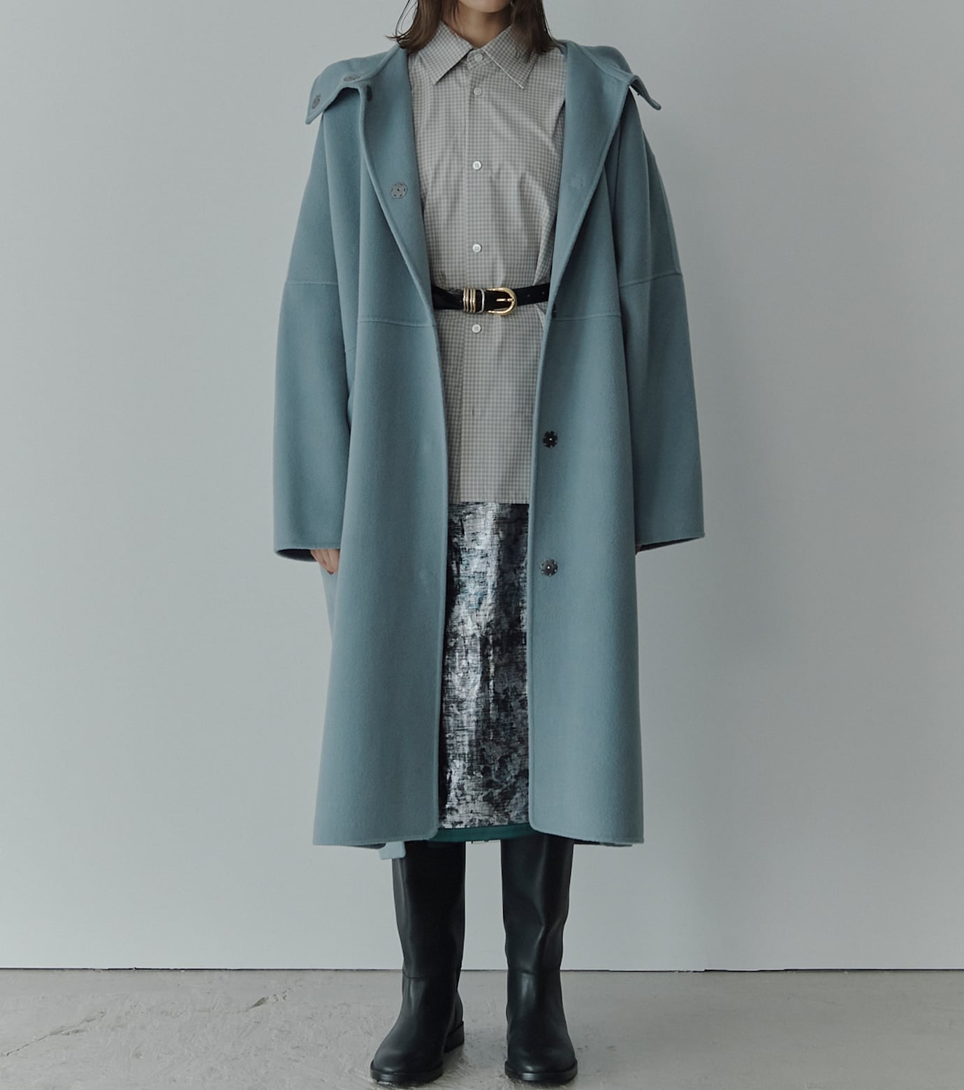 LE CIEL BLEU｜フードダブルフェイスコート / Hooded Double-Face Coat