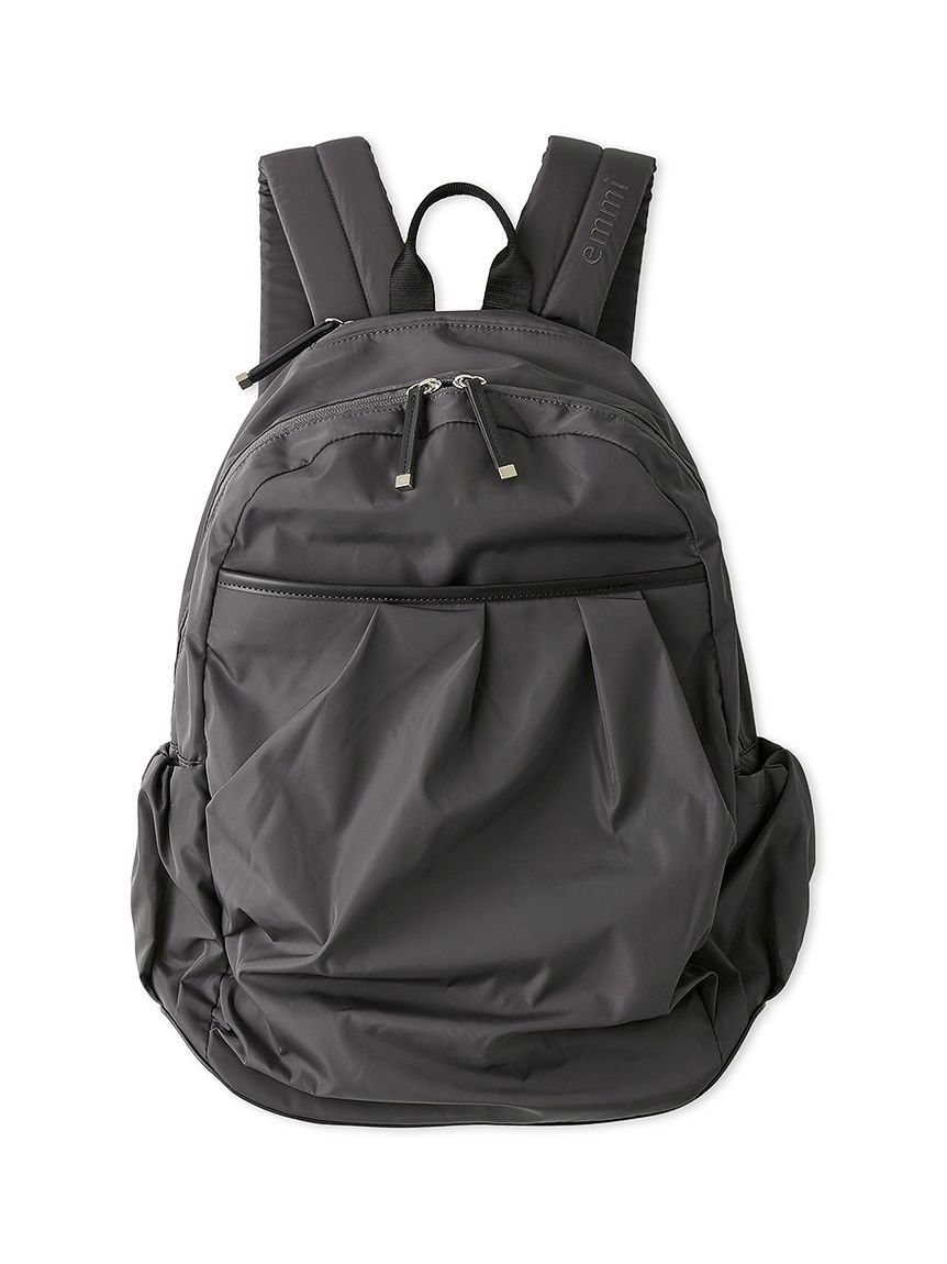 emmi｜eco 撥水レザーパイピングギャザーボディーバックパック