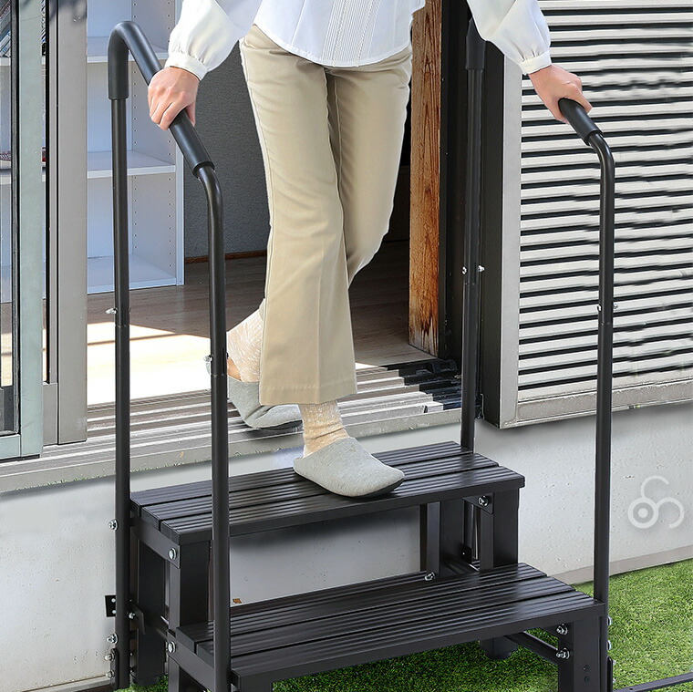 楽天市場】谷村実業 両手すり付きアルミステップ 踏み台 玄関 縁側 庭