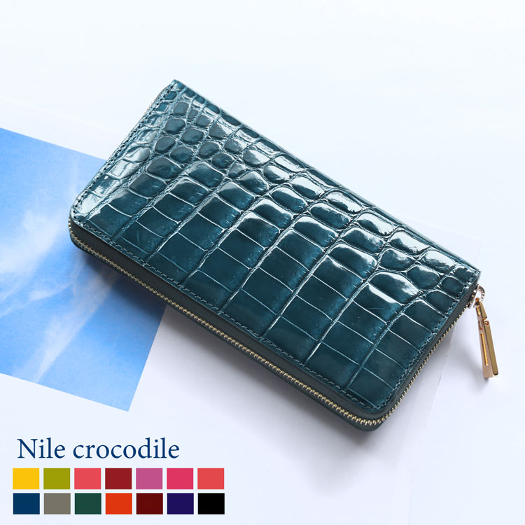 楽天市場】クロコダイル 財布 長財布 シャイニング 加工 ラウンド