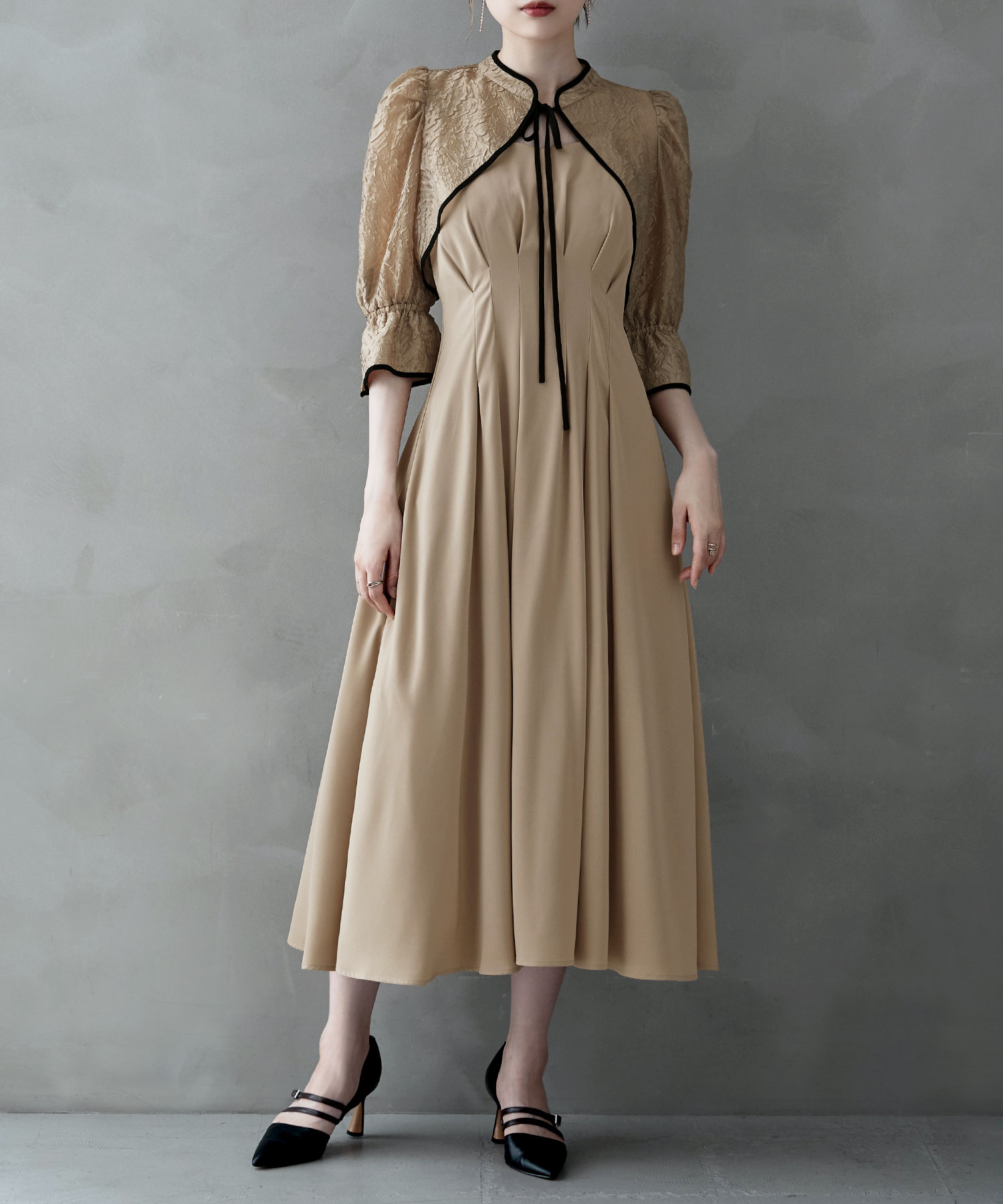 楽天市場】ジャガードボレロ&ウエストタックボリュームドレス