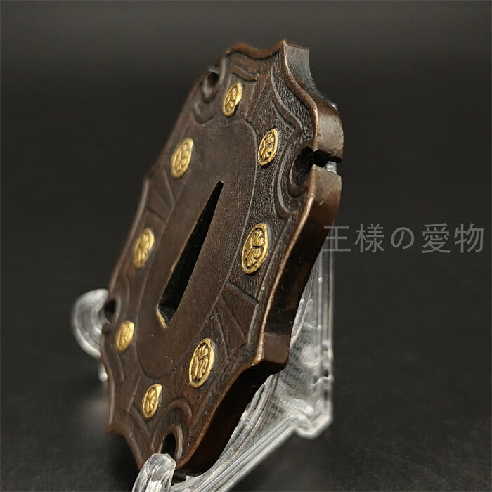 楽天市場】日本刀装具 刀鍔 家紋図 三つ葉葵 銅地 金工 細工 鍔 つば