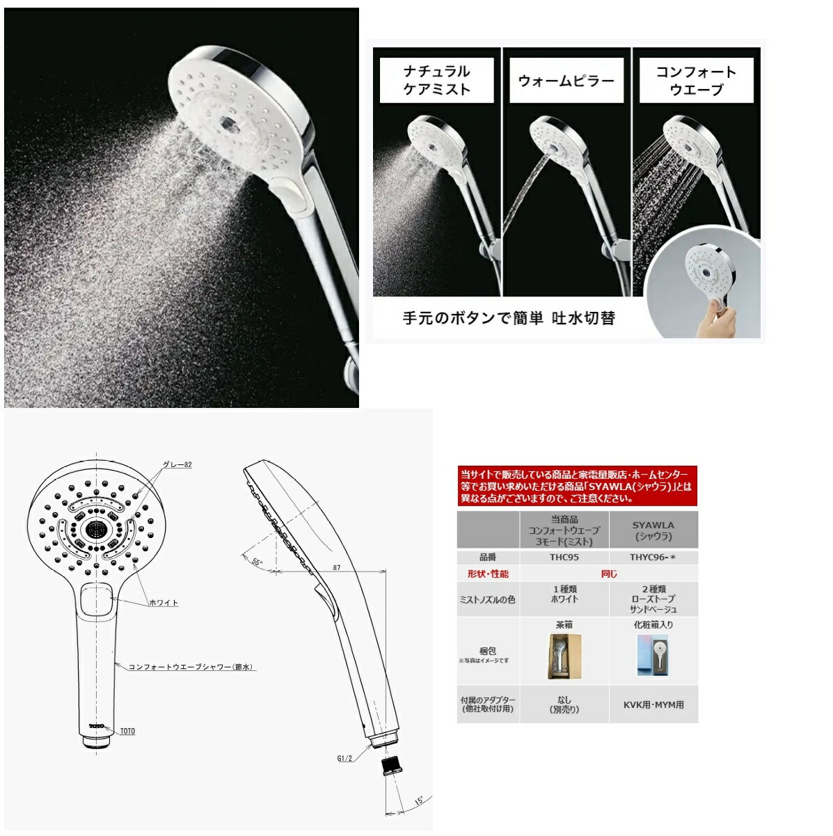 楽天市場】TOTO トイレ・キッチン・浴室・洗面所用部材浴室用シャワー