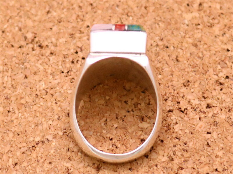 楽天市場】インディアンジュエリー ズニ族 リング インレイ 印台リング