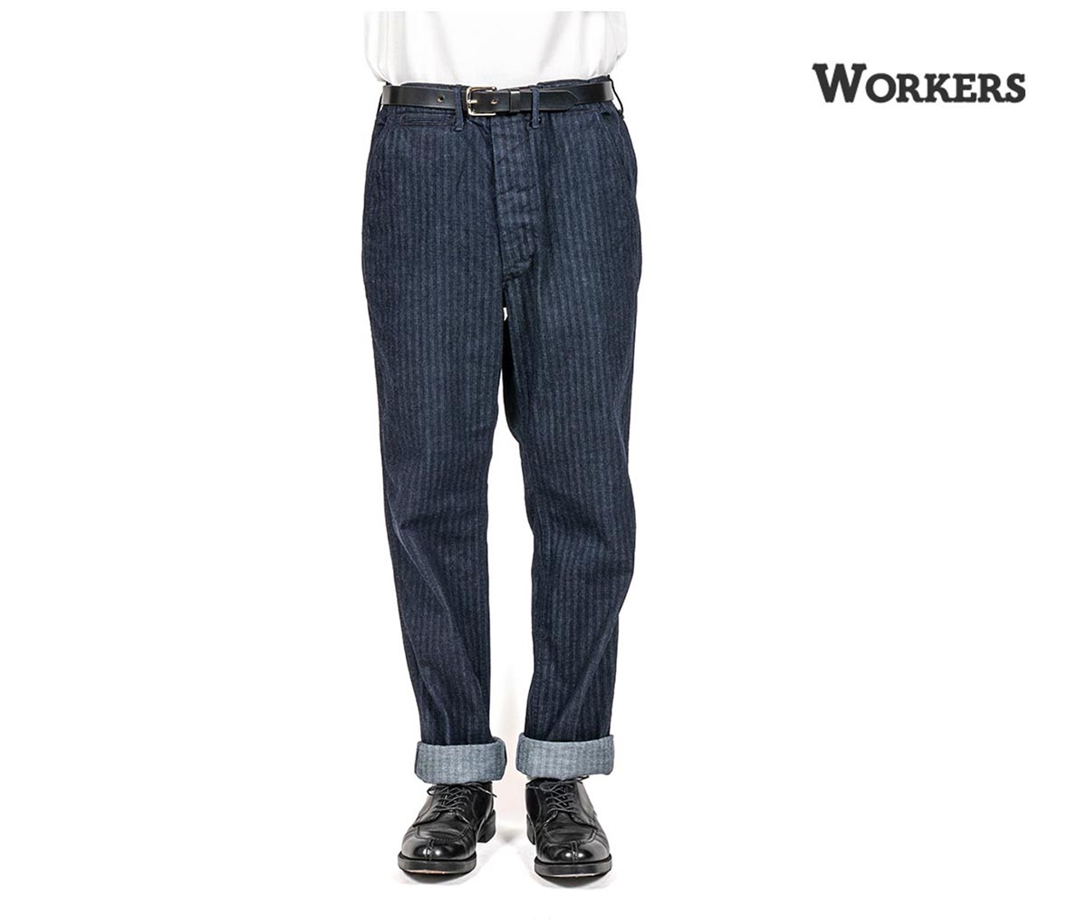 楽天市場】ワーカーズ WORKERS インディゴヘリンボーンオフィサー