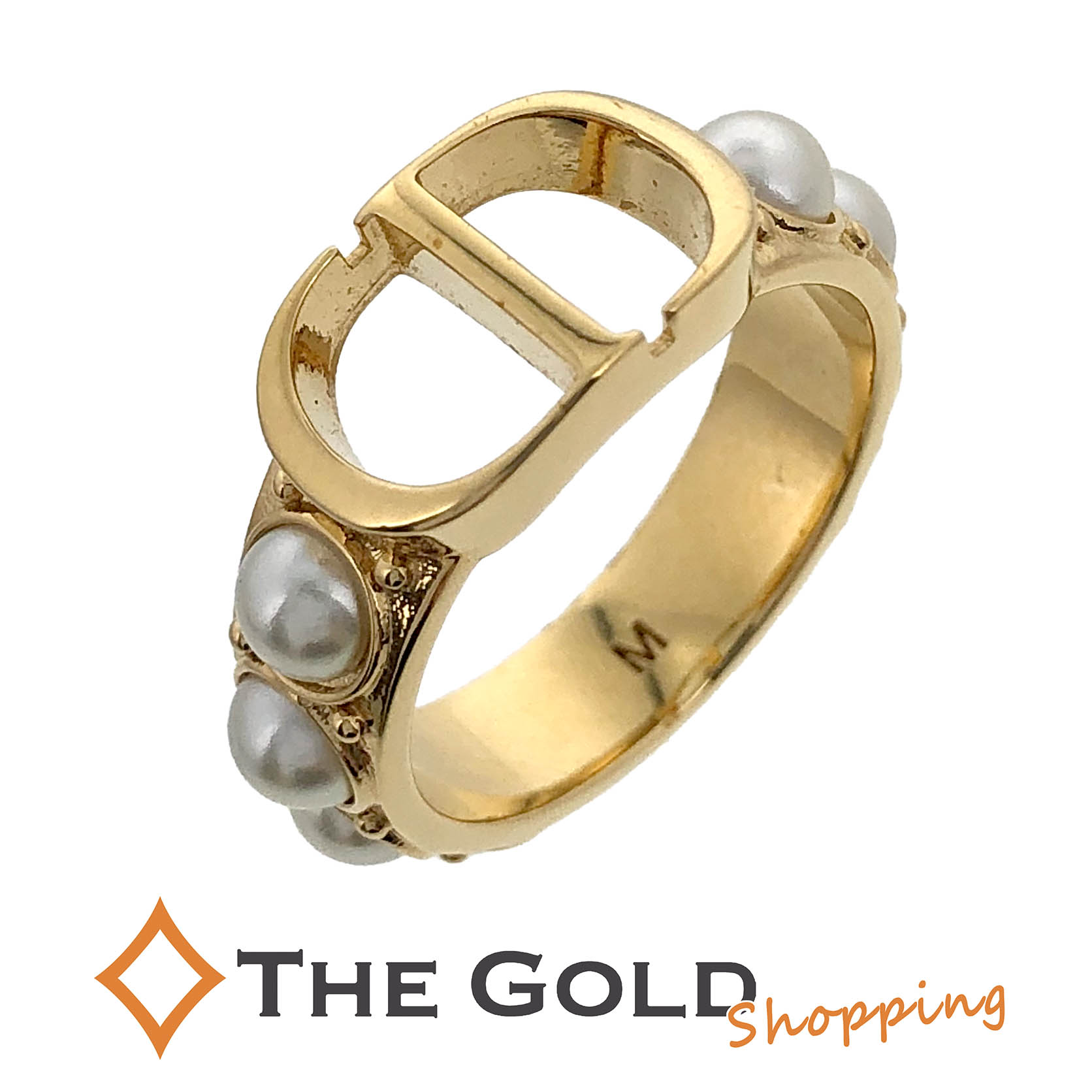 楽天市場】Christian Dior□ 30 モンテーニュ パール ロゴ リング M