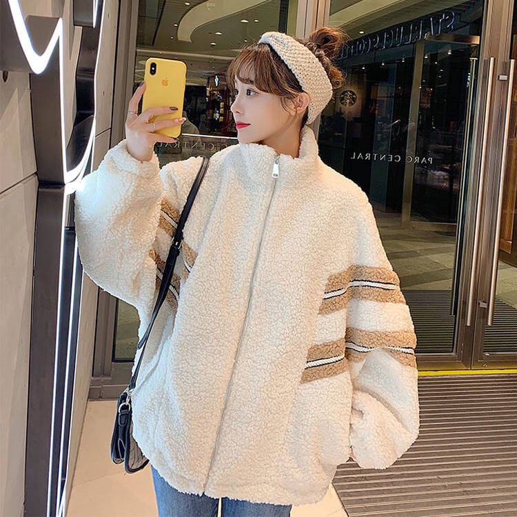 楽天市場】ボアジャケット レディース ボアブルゾン もこもこ アウター