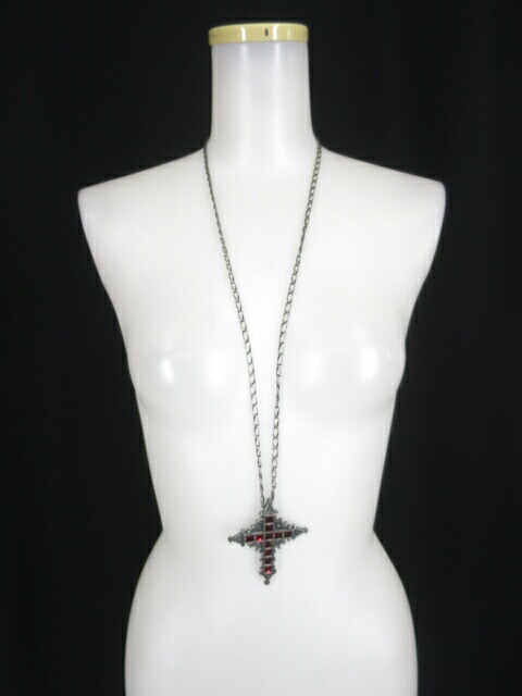 楽天市場】【中古】Moi-meme-Moitie / レッドジュエル十字架ペンダント