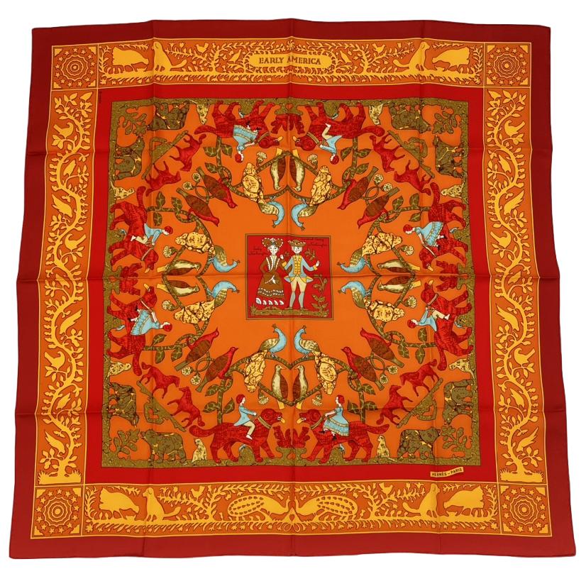 楽天市場】新品同様 HERMES エルメス カレ90 EARLY AMERICA 古き良き