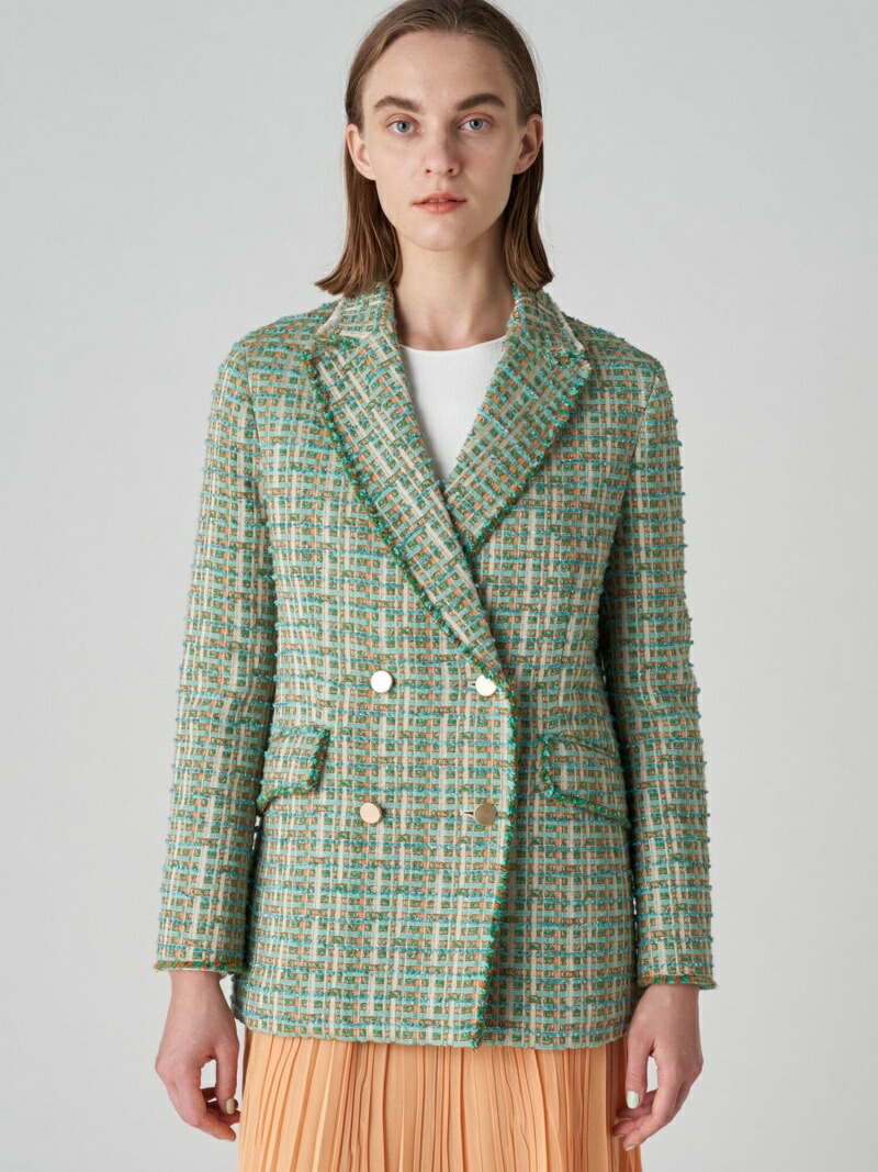 楽天市場】【SALE／40%OFF】ミックスツイード フリンジテーラード