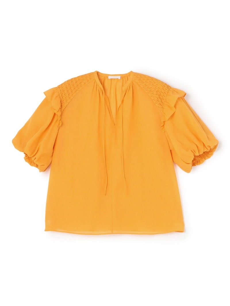 楽天市場】【SALE／60%OFF】コットンクレープ パフスリーブブラウス