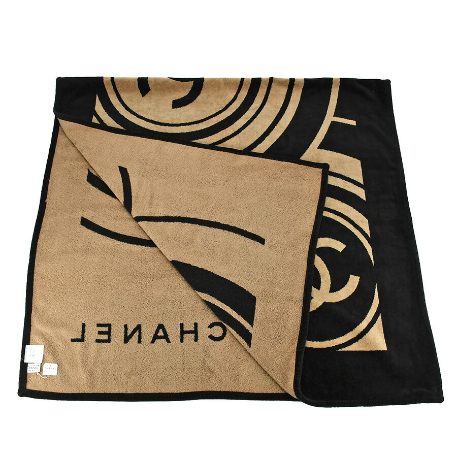 新品未使用)シャネル 大判 ビーチタオル コットン100% イエロー 新品未