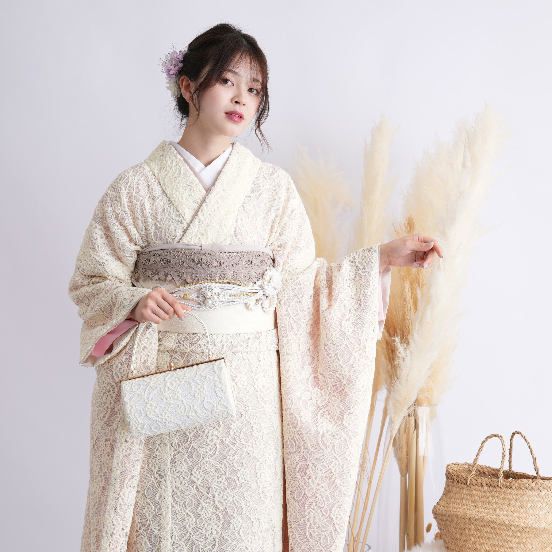楽天市場】【レンタル】【utatane 振袖 日本製レース着物+西陣袋帯 21