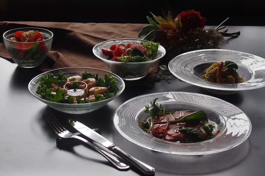 楽天市場】ガラス イマージュ 21cm サラダボウル 硝子 がらす 食器