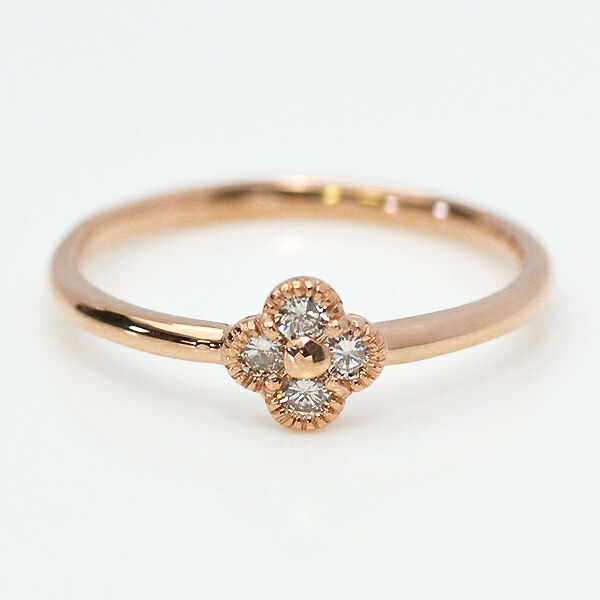 楽天市場】K18 フラワーモチーフ ダイヤモンドリング 「prana