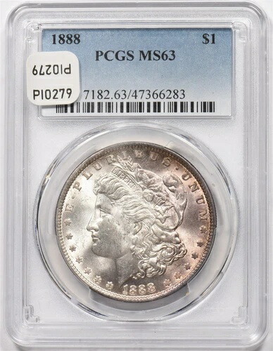 楽天市場】1888年 モルガン・ダラー銀貨 美しい色調 PCGS MS63 PI0279