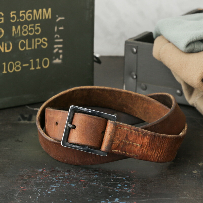 楽天市場】☆実物 USED スイス軍 M-52 レザーベルト【クーポン対象外