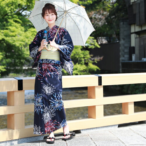 楽天市場】浴衣 セット レトロ 高級変わり織り綿浴衣3点セット「紺地に