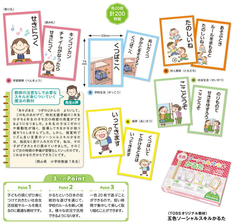 楽天市場】TOSS 五色SSかるた スターターキット ソーシャルスキル