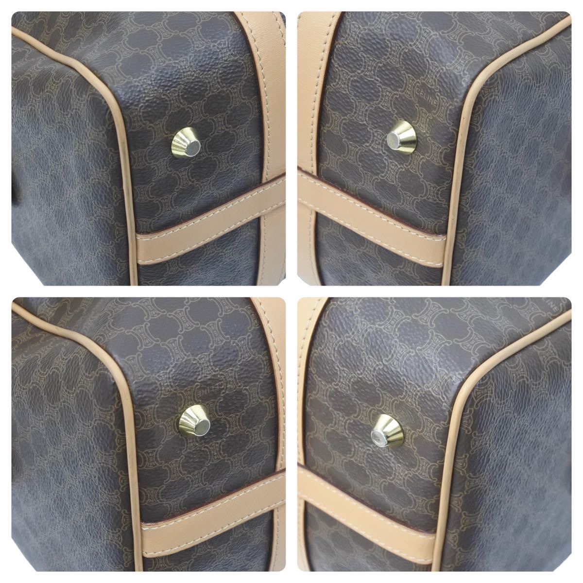 楽天市場】CELINE セリーヌ マカダム柄 ミニボストンバッグ ブラウン