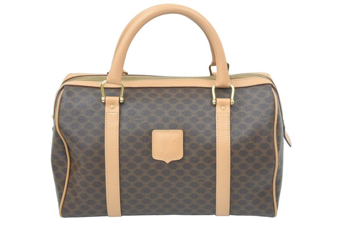 楽天市場】CELINE セリーヌ マカダム柄 ミニボストンバッグ ブラウン