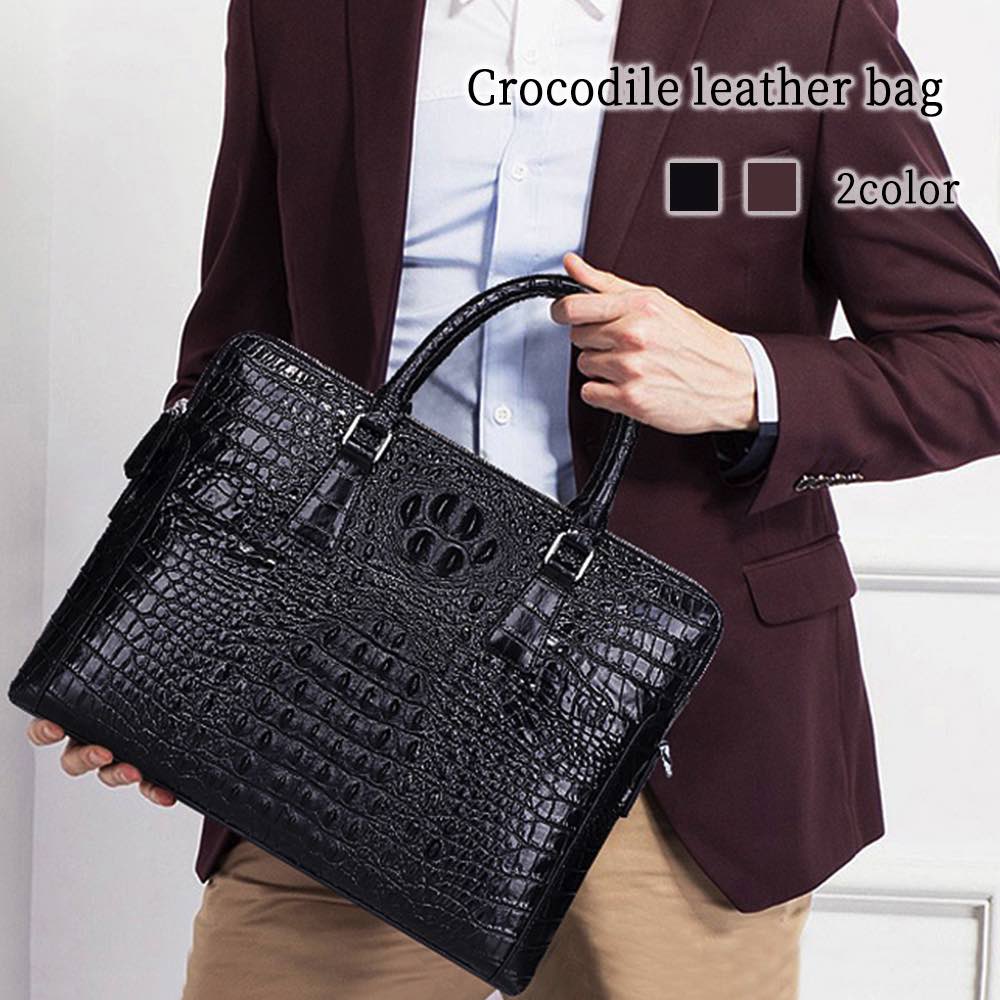 楽天市場】ビジネスバッグ メンズ クロコダイルレザーバッグ 15インチ