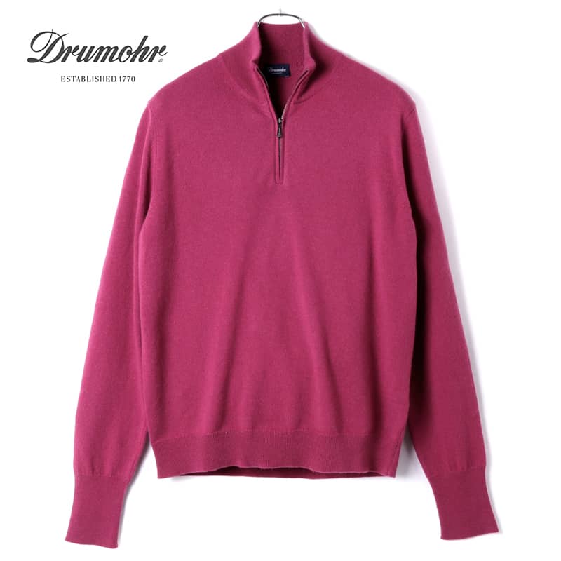 楽天市場】Drumohr / ドルモア｜カシミヤハイゲージハーフジップニット